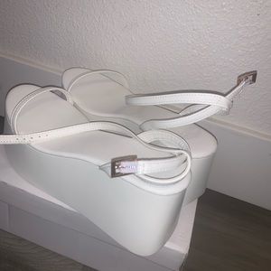 White strappy platform sandals